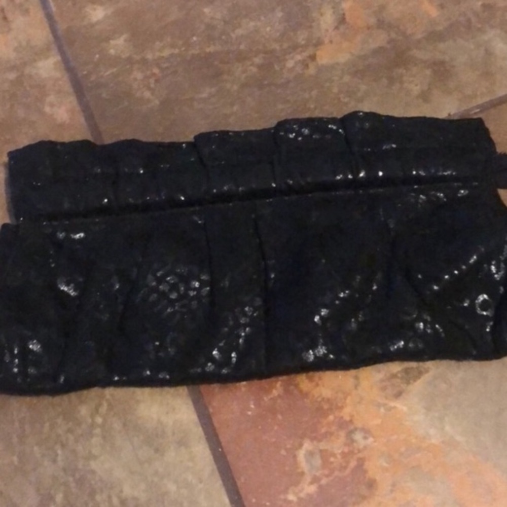 ⭐️ Black on Black Leopard Clutch